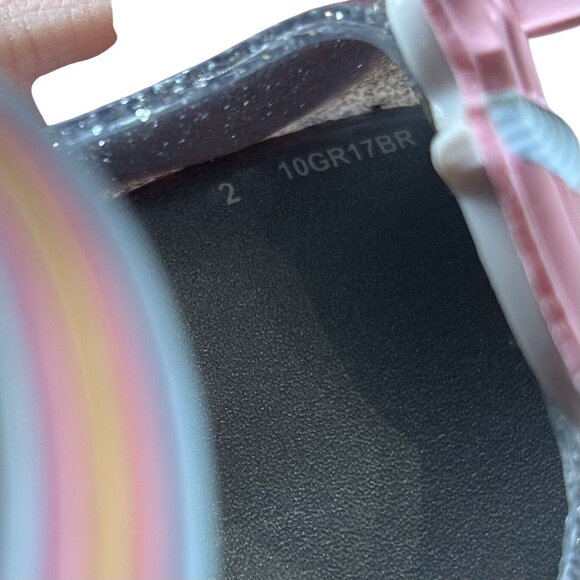 Mini Melissa Girl's Silver Unicorn Flat Mary Jane Shoes Size US 8 - Picture 8 of 8